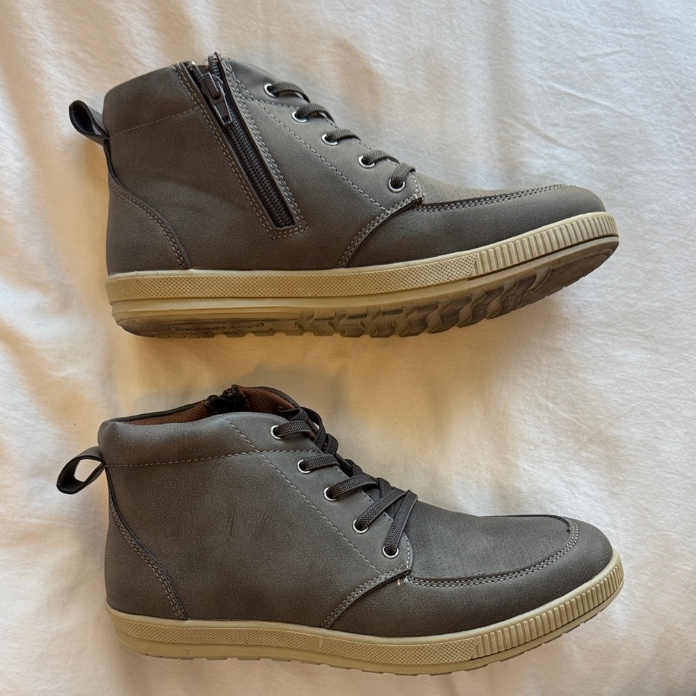 Gray High-Top Kids Sneakers